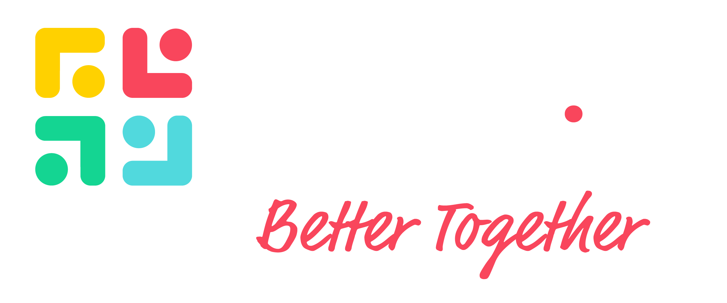 Launch Industries — color shapes, white wordmark, and Better Together tagline