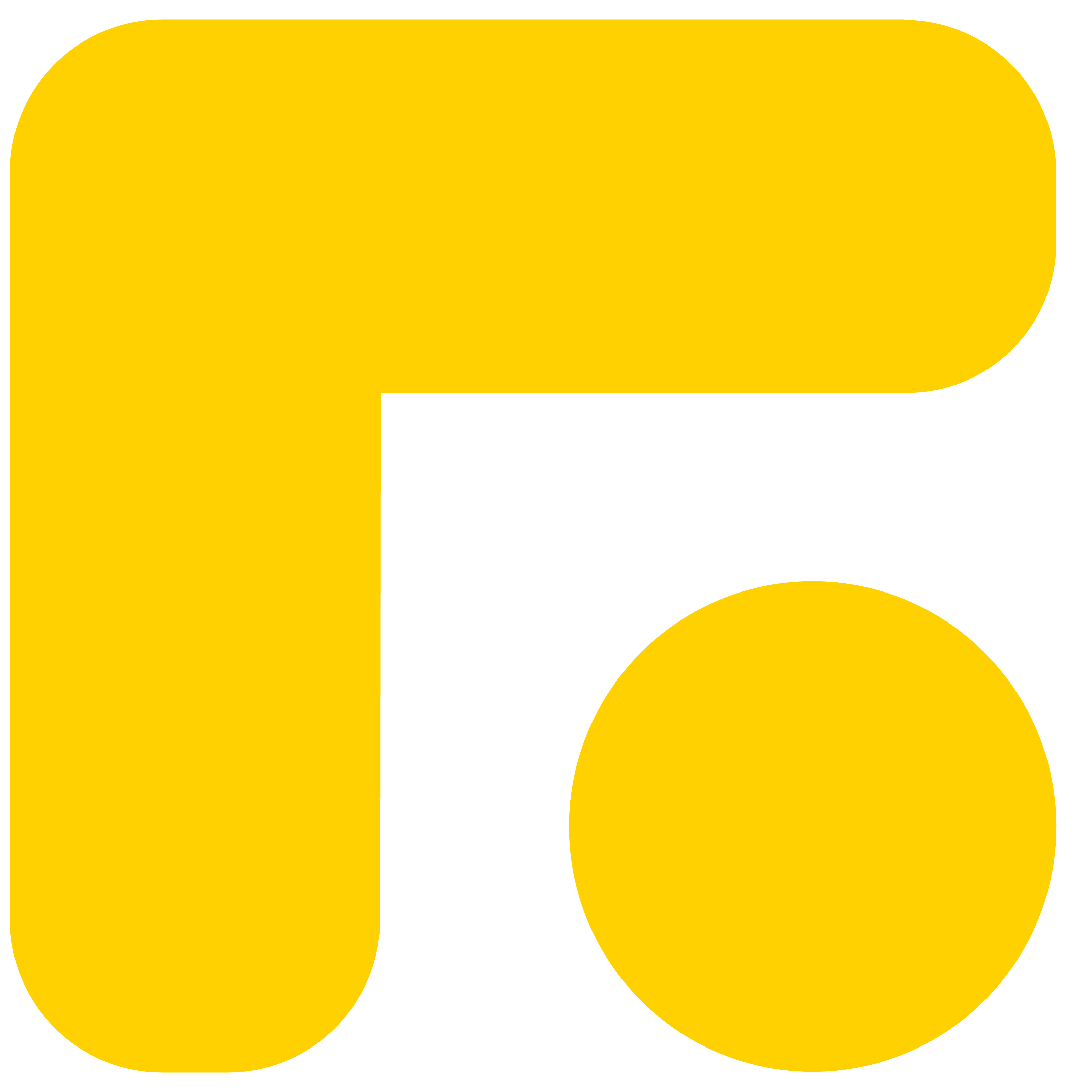 Yellow corner-bracket and dot — top-left quadrant