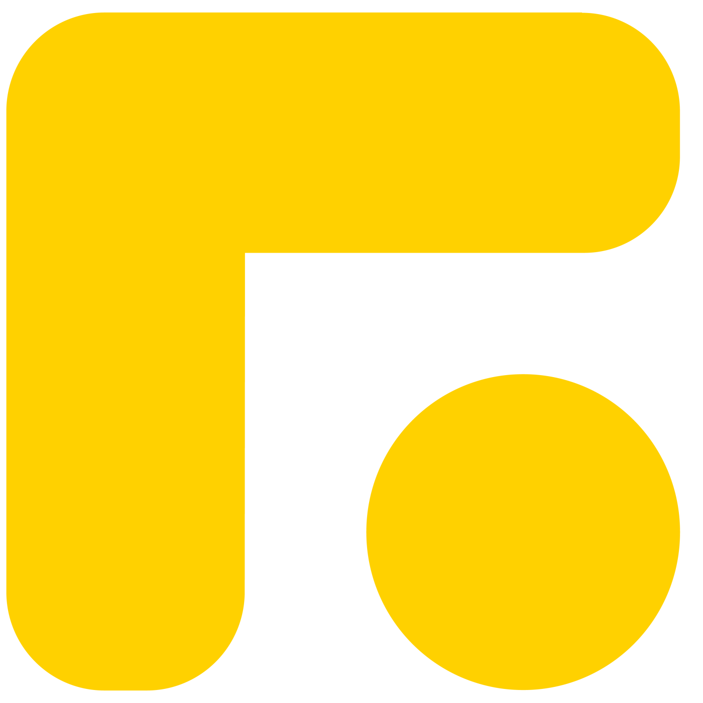 Yellow corner-bracket and dot — top-left quadrant